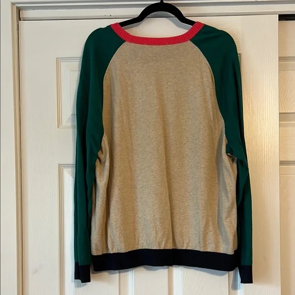 NWOT Boden Beige Sweater with Pink Trim Womens Size XL - Picture 4 of 4